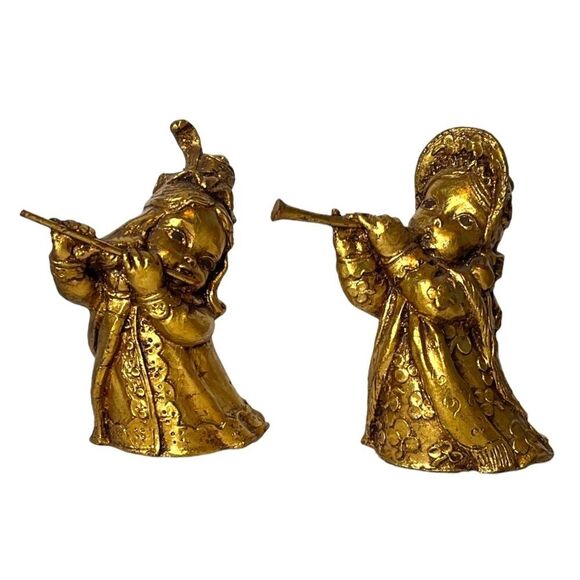 Vintage ARP Paper Mache Light‎ Figurine Musicians Gold Gilt 6” Japan Set of 6 - Picture 3 of 12